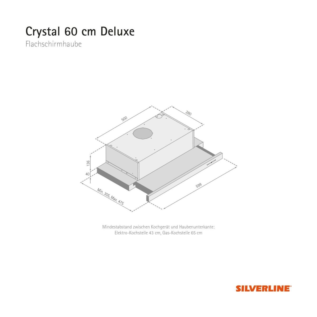 Silverline CRF 610 E Crystal Deluxe 60 Flachschirmhaube EEK:D
