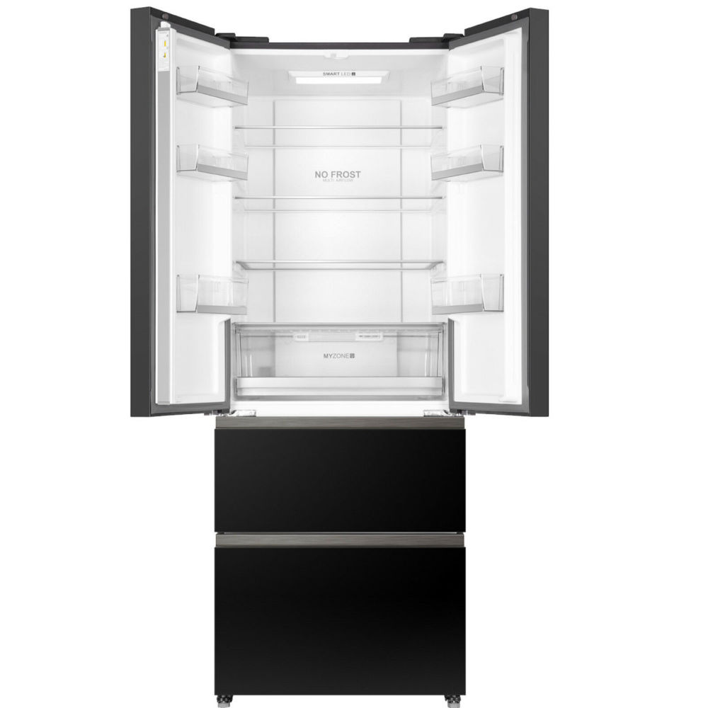 Haier HB16FFGBAAA Side by Side French Door Glasfront schwarz EEKA++