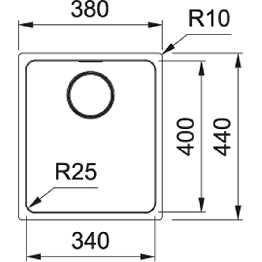 Franke Mythos MYK 110-34 Unterbau-Spüle Edelstahl 112.0625.056