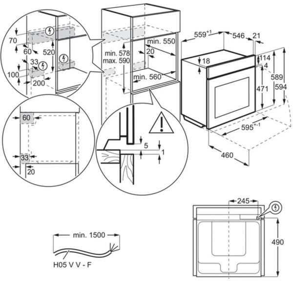 AEG BEK435060B Einbau-Backofen schwarz EEK:A+