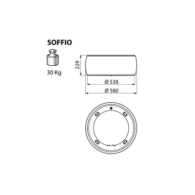 Falmec Soffio weiß Inselhaube 54cm