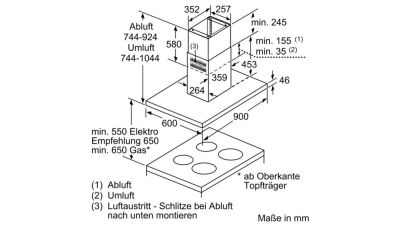 Siemens LF91BUV50 Inselhaube Edelstahl 90cm EEK:A+