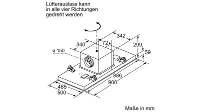 Bosch DRC97AQ50 Deckenlüfter Edelstahl 90cm EEK:A