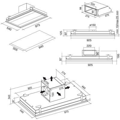 Falmec Nuvola 90 Deckenlüfter 90cm Edelstahl EEK:C