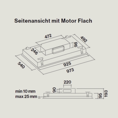 Falmec Nube Design+ Deckenhaube Edelstahl 90cm