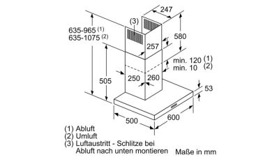 Bosch DWB66DM50 Wandhaube Edelstahl 60cm EEK:A