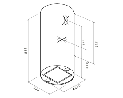 Elica Tube Pro IX/A/43 Wandhaube Edelstahl 43cm PRF0080075B EEK:C