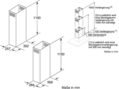 Bosch DHZ 1246 Kaminverlängerung 1100mm