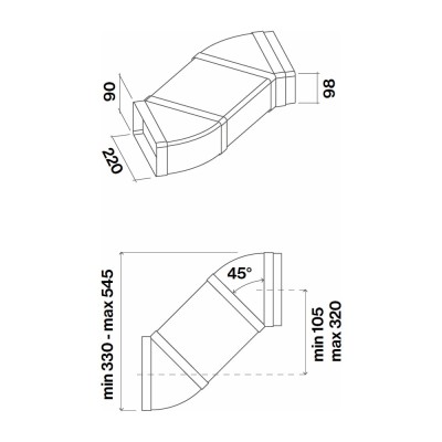 Falmec 101664 Doppel-Horizontalbogen KACL.345