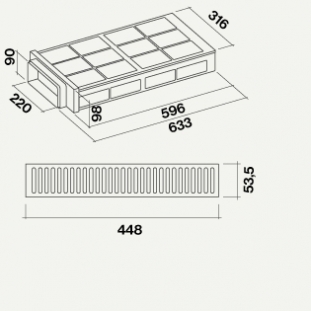 Falmec 101648 Carbon.Zeo Piano Filterbox Umluftbox KACL.938 Falmec 101648 Carbon.Zeo Piano Filterbox Umluftbox KACL.938