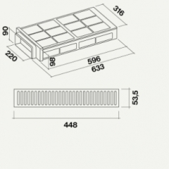 Falmec 101648 Carbon.Zeo Piano Filterbox Umluftbox KACL.938 