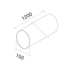 Falmec 101258 Rundrohr 150x1200mm KACL.358
