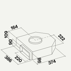 Falmec 101645 Sockelmotor Piano Doppelabsaugung 1200m³/h KACL.702#4CF