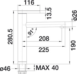 Blanco Linee Edelstahl seidenmatt HD Festauslauf 517596