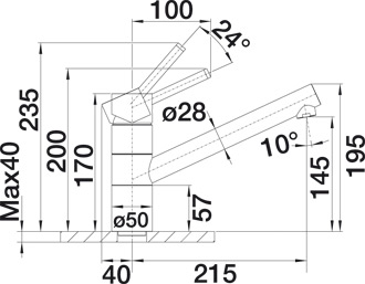 Blanco Tivo chrom ND Niederdruck Festauslauf 518414