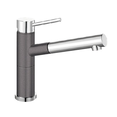 Blanco Alta-S Compact Silgranit/Chrom zweifarbig HD Zugauslauf felsgrau 518809