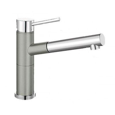 Blanco Alta-S Compact Silgranit/Chrom zweifarbig HD Zugauslauf perlgrau 520730