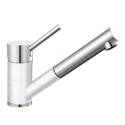 Blanco Antas-S Silgranit-Look chrom zweifarbig ND Niederdruck Zugauslauf silgranitweiß 516766