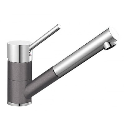 Blanco Antas-S Silgranit-Look chrom zweifarbig ND Niederdruck Zugauslauf felsgrau 518795