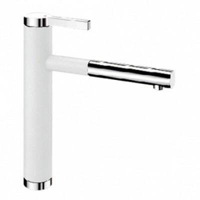 Blanco Linee-S Silgranit-Look weiß/Chrom HD Zugauslauf 518441