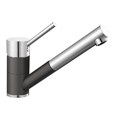 Blanco Antas-S Keramik-Look Chrom zweifarbig HD Zugauslauf basalt 517647
