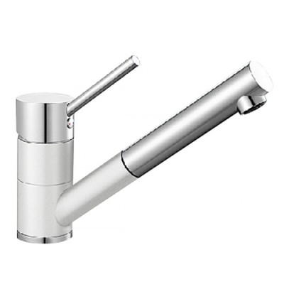 Blanco Antas-S Keramik-Look Chrom zweifarbig HD Zugauslauf keramikweiß 516070