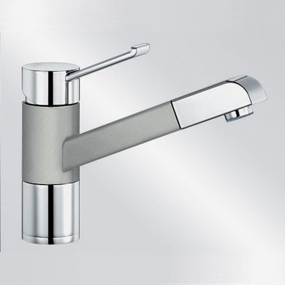 Blanco Zenos-S SilgranitLook chrom zweifarbig HD Zugauslauf perlgrau 520760