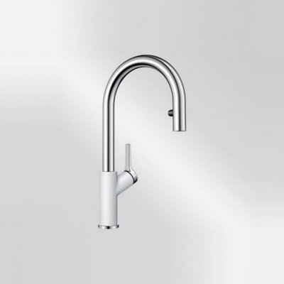 Blanco Carena-S Vario Silgranit silgranitweiß/chrom HD Zugauslauf 521368