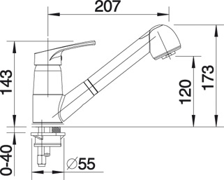 Blanco Wega-S Chrom HD Zugauslauf 512035