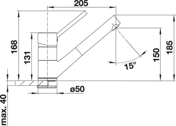Blanco Antas-S chrom ND Niederdruck Zugauslauf 516764