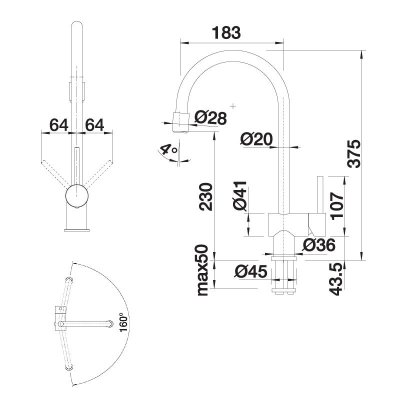 Blanco Filo-S Silgranit-Look felsgrau/chrom HD Zugauslauf 518811