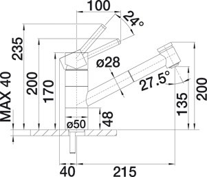 Blanco Tivo-S chrom/Silgranit HD Zugauslauf alumetallic 517611