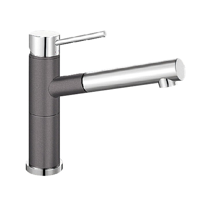 Blanco Alta-S Compact Silgranit/Chrom zweifarbig HD Zugauslauf felsgrau 518809 Blanco Alta-S Compact Silgranit/Chrom zweifarbig HD Zugauslauf felsgrau 518809