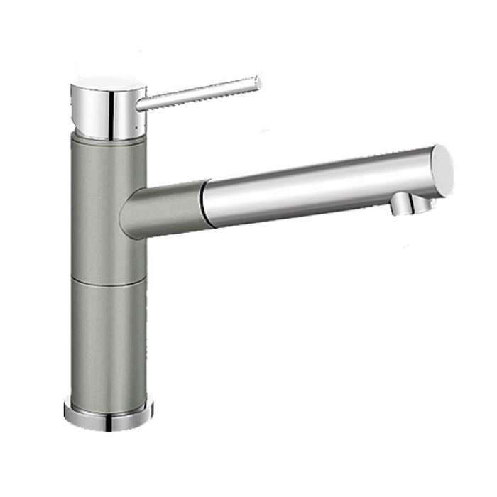 Blanco Alta-S Compact Silgranit/Chrom zweifarbig HD Zugauslauf perlgrau 520730