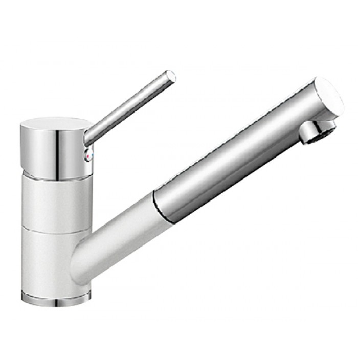 Blanco Antas-S Keramik-Look Chrom zweifarbig HD Zugauslauf keramikweiß 516070