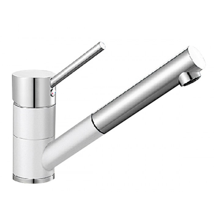Blanco Antas-S Keramik-Look Chrom zweifarbig HD Zugauslauf kristallweiß 516069