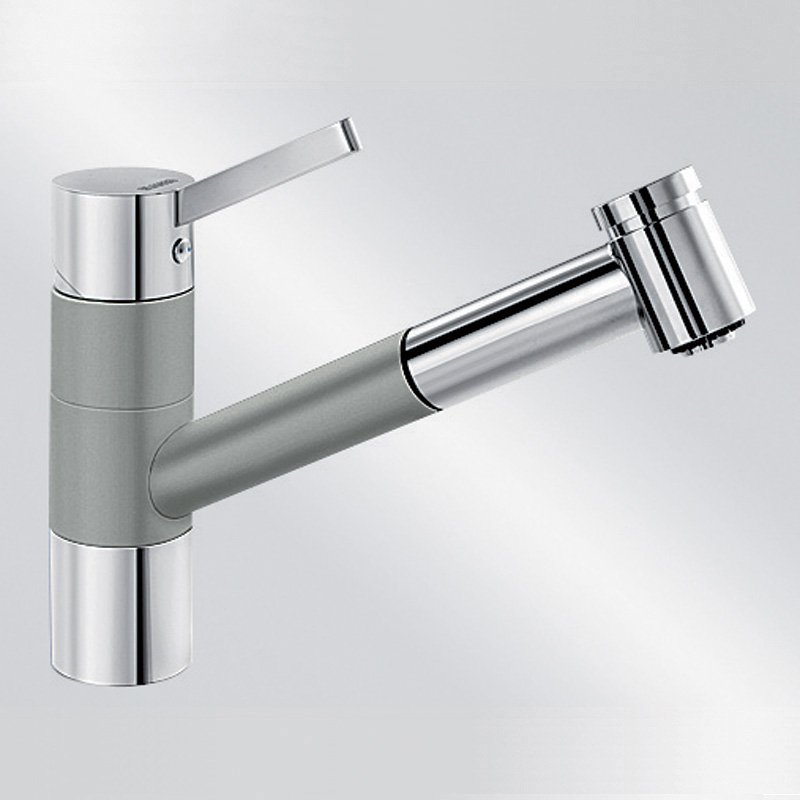 Blanco Tivo-S chrom/Silgranit HD Zugauslauf perlgrau 520755