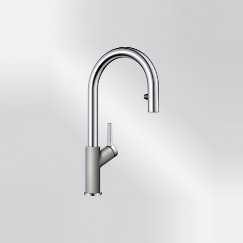 Blanco Carena-S Vario Silgranit perlgrau/chrom HD Zugauslauf 521367