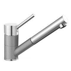 Blanco Antas-S Keramik-Look Chrom zweifarbig HD Zugauslauf alugrau 516074