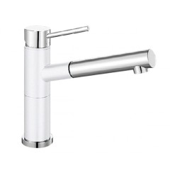 Blanco Alta-S Compact Silgranit/Chrom zweifarbig HD Zugauslauf silgranitweiß 515327