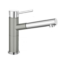 Blanco Alta-S Compact Silgranit/Chrom zweifarbig HD Zugauslauf perlgrau 520730