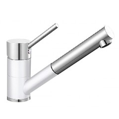 Blanco Antas-S Silgranit-Look chrom zweifarbig ND Niederdruck Zugauslauf silgranitweiß 516766