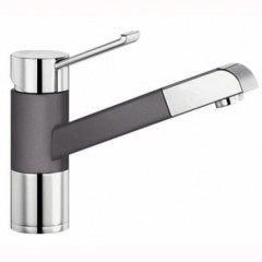 Blanco Zenos-S SilgranitLook chrom zweifarbig HD Zugauslauf felsgrau 518784