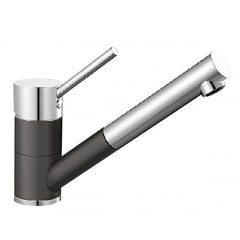 Blanco Antas-S Keramik-Look Chrom zweifarbig HD Zugauslauf basalt 517647