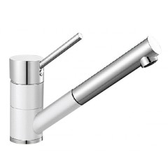 Blanco Antas-S Keramik-Look Chrom zweifarbig HD Zugauslauf kristallweiß 516069