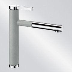 Blanco Linee-S Silgranit-Look perlgrau/chrom HD Zugauslauf 520745
