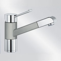 Blanco Zenos-S SilgranitLook chrom zweifarbig HD Zugauslauf perlgrau 520760