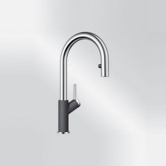 Blanco Carena-S Vario Silgranit felsgrau/chrom HD Zugauslauf 521359