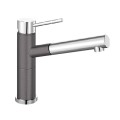 Blanco Alta-S Compact Silgranit/Chrom zweifarbig HD Zugauslauf felsgrau 518809