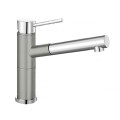 Blanco Alta-S Compact Silgranit/Chrom zweifarbig HD Zugauslauf perlgrau 520730
